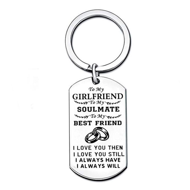 Couple Keychain To My Wife Boyfriend Girlfriend Stainless Steel Necklace Stainless Steel Keychain for Backpack Bag Pendant 2.8*5CM
Couple Keychain To My Wife Boyfriend Girlfriend Stainless Steel Necklace Stainless Steel Keychain for Backpack Bag Pendant 2.8*5CM