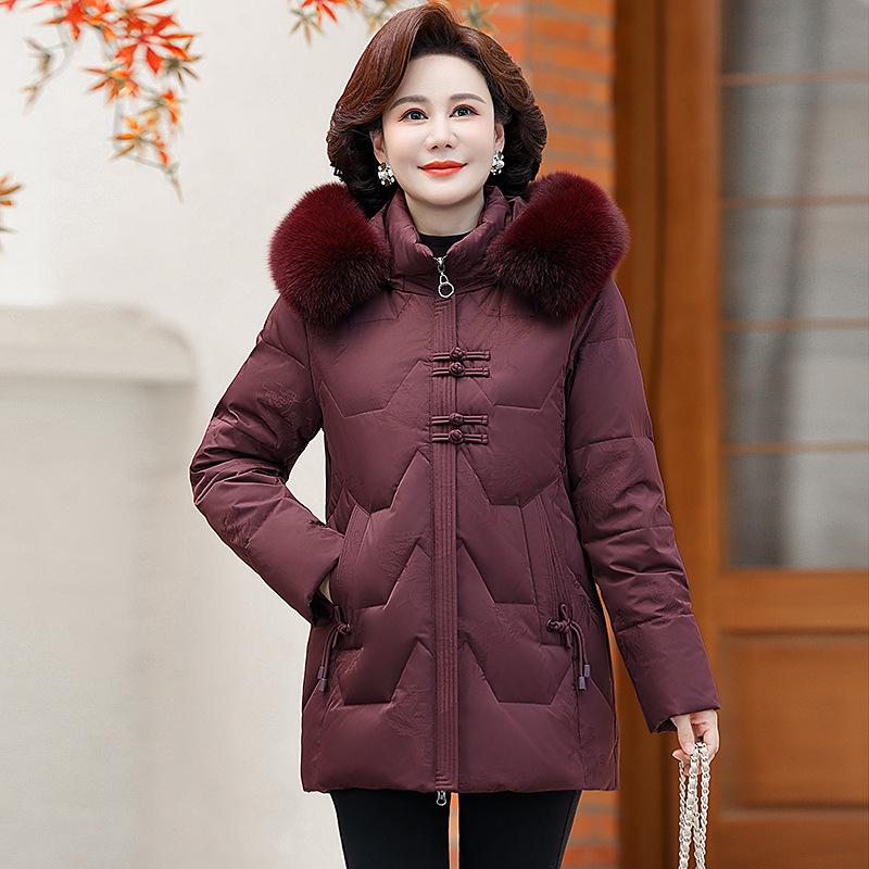 Mother s Mid-Length Down Jacket with Fox Fur Collar - Women s Plus Size Winter 2025 Edition for Middle-Aged & Elderly 3XL (120-135 lbs)
Mother s Mid-Length Down Jacket with Fox Fur Collar - Women s Plus Size Winter 2025 Edition for Middle-Aged & Elderly 3XL (120-135 lbs)