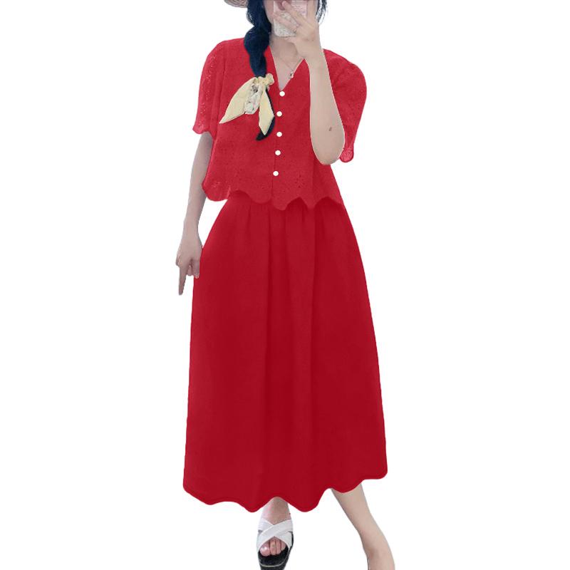 ZANZEA Women Short Sleeve Crochet Blouse and Long Skirts Summer Two Piece Sets M
ZANZEA Women Short Sleeve Crochet Blouse and Long Skirts Summer Two Piece Sets M