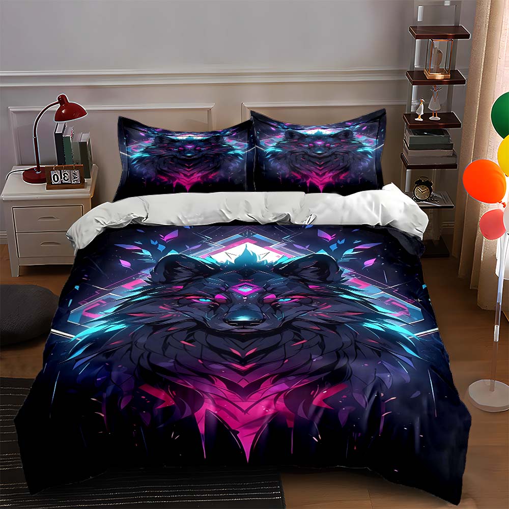 Neon wolf design. Bedding Duvet cover sets Duvet covers Pillowcases gifts (1 * Duvet Cover 2 * Pillowcases, without duvet insert) 135x200cm
Neon wolf design. Bedding Duvet cover sets Duvet covers Pillowcases gifts (1 * Duvet Cover 2 * Pillowcases, without duvet insert) 135x200cm