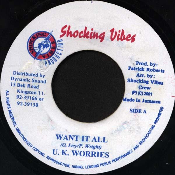 7inch Record U.K. WORRIES - Want It All NONE Shocking Vibes 2003 Jamaica Reggae, Ska & Dub Used
7inch Record U.K. WORRIES - Want It All NONE Shocking Vibes 2003 Jamaica Reggae, Ska & Dub Used