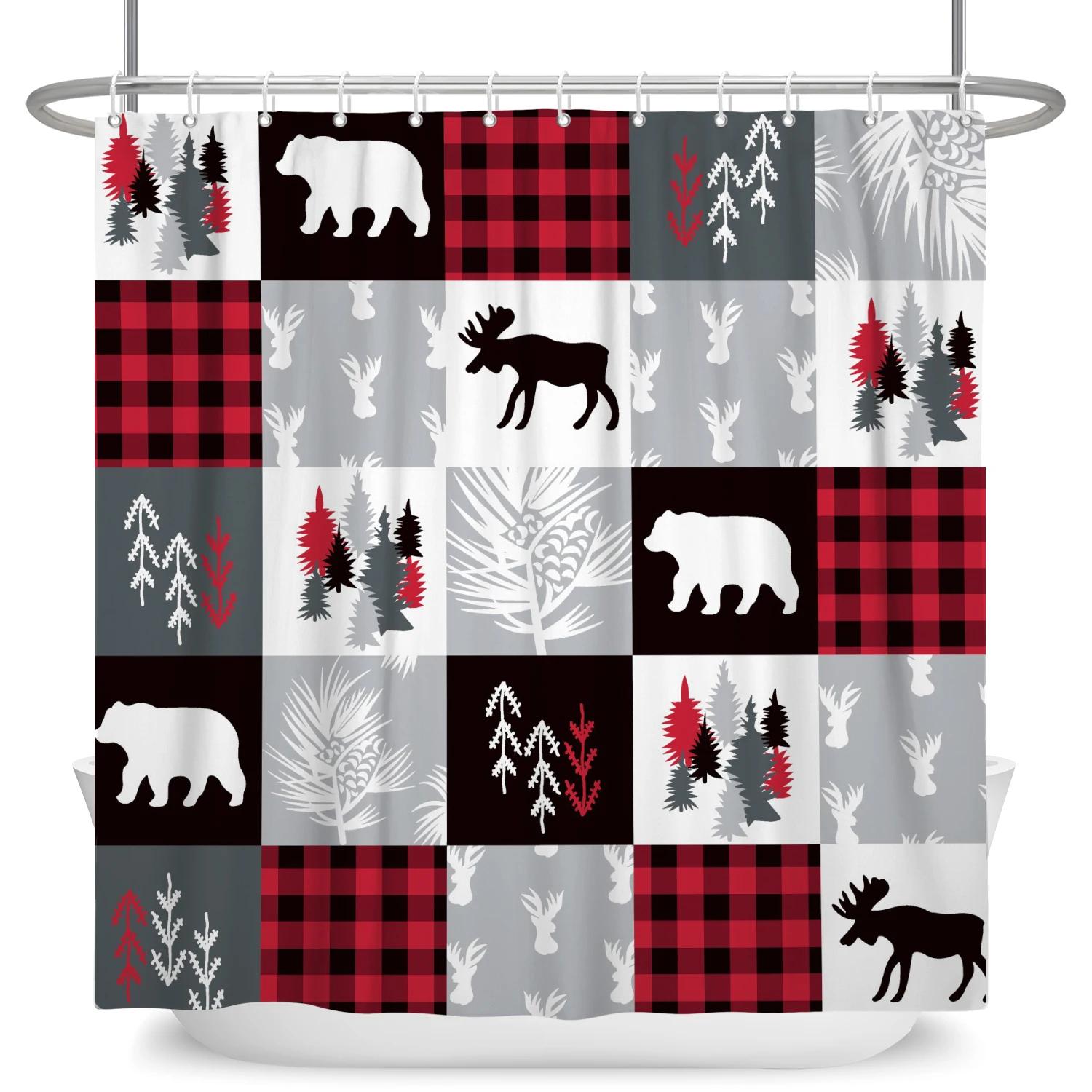 Rustic Cabins Shower Curtain Bear Deer Farmhouse Woodland Shower Curtains Set For Bathroom Decor Waterproof Fabric With Hooks W60H190(CM)-1 Pcs
Rustic Cabins Shower Curtain Bear Deer Farmhouse Woodland Shower Curtains Set For Bathroom Decor Waterproof Fabric With Hooks W60H190(CM)-1 Pcs