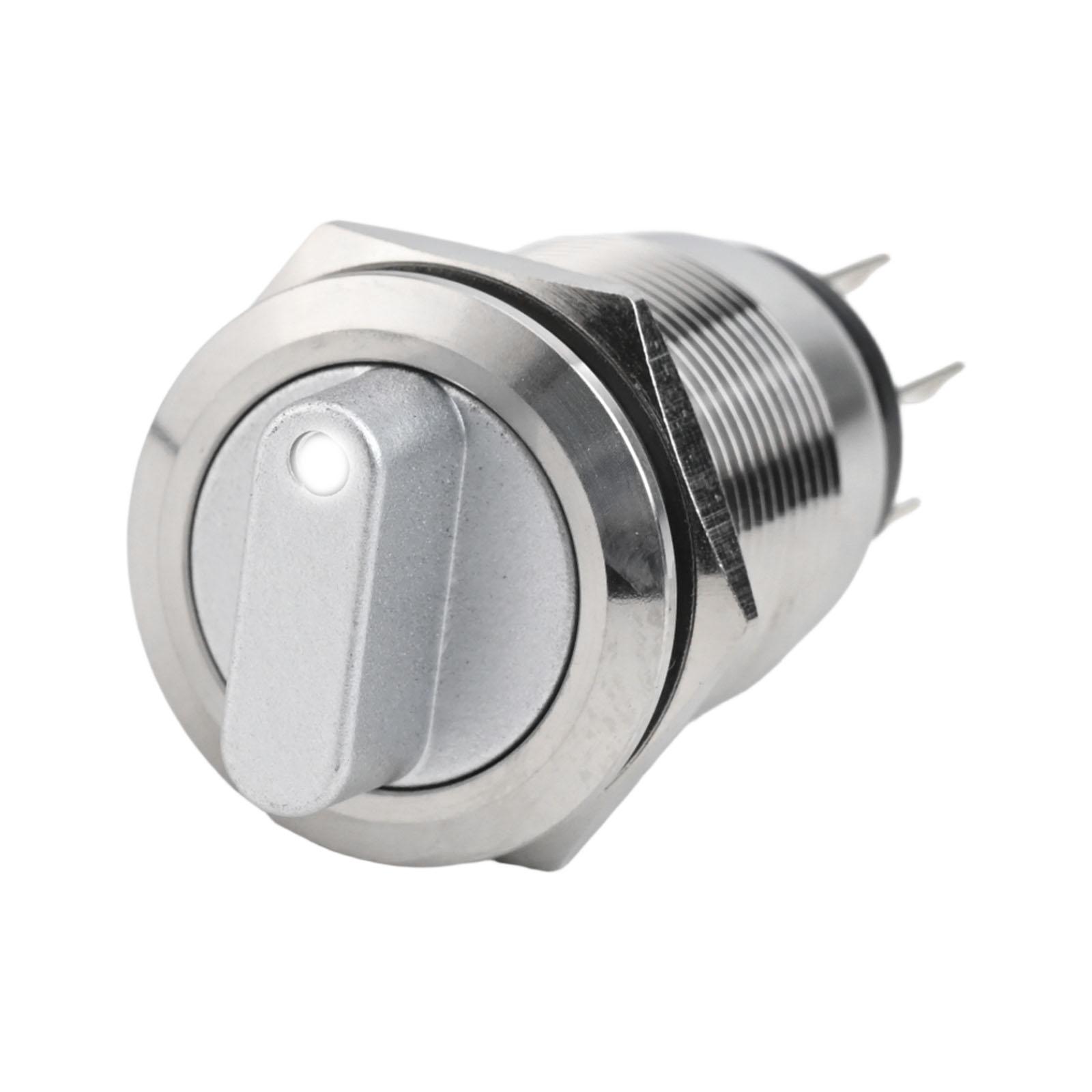 19mm Rotary Switch with 3 Position Latching 2NO2NC 12 24V Stainless Steel Design with LED for Enhanced Visibility білий
19mm Rotary Switch with 3 Position Latching 2NO2NC 12 24V Stainless Steel Design with LED for Enhanced Visibility білий