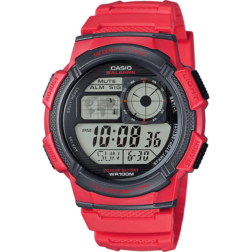 Casio World Time Digital Men s Watch AE-1000W-4AV Red Waterproof Lightweight Travel Timepiece
Casio World Time Digital Men s Watch AE-1000W-4AV Red Waterproof Lightweight Travel Timepiece