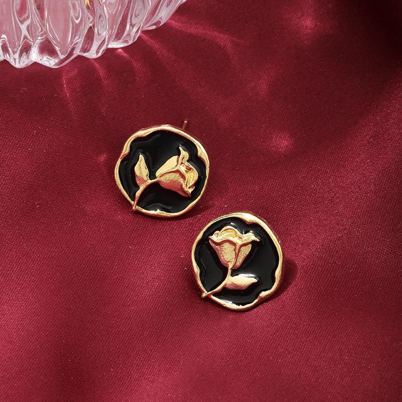 Rose Flower Earrings Tide Niche Earrings Celebrity Jewelry чорний
Rose Flower Earrings Tide Niche Earrings Celebrity Jewelry чорний