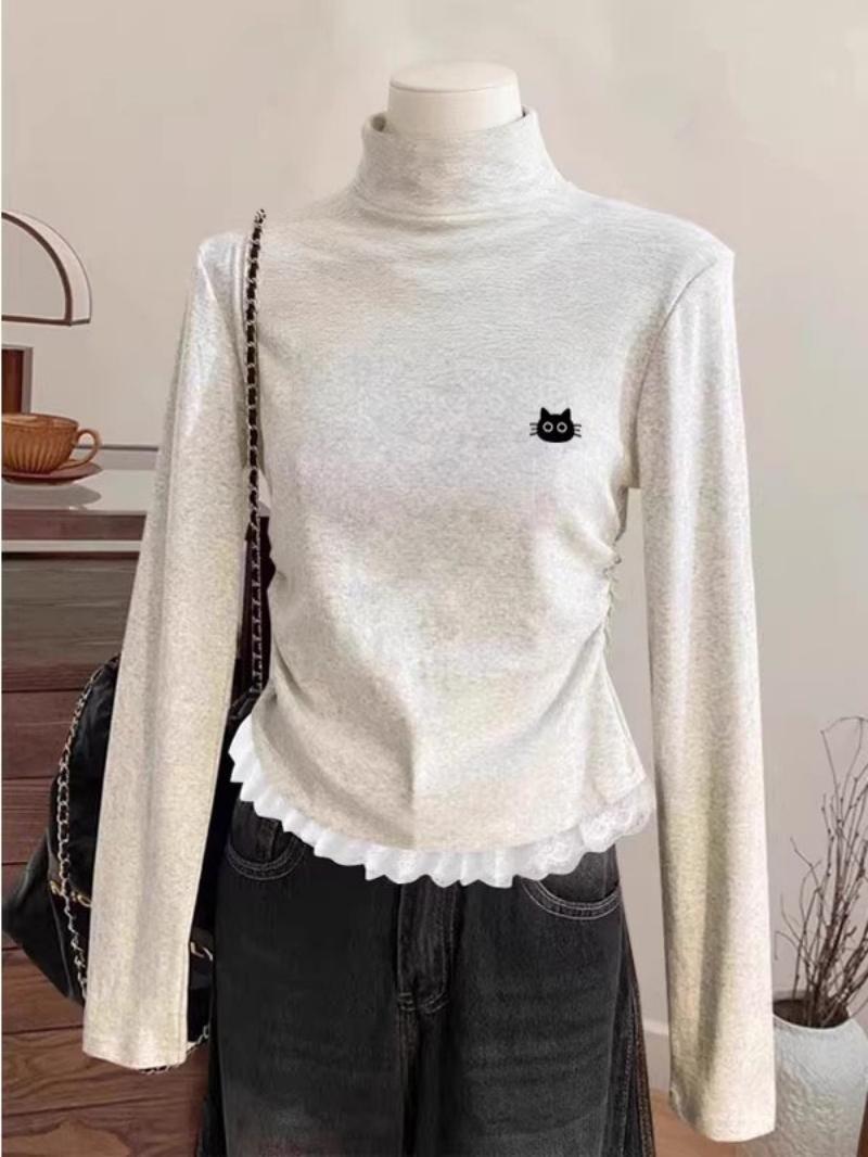 Women s Lace Trim Fleece-Lined Slim Fit Top, Half-High Collar, Cinched Waist, Autumn/Winter 2025 Fashion XL (120-135 jin) білий/сірий колір
Women s Lace Trim Fleece-Lined Slim Fit Top, Half-High Collar, Cinched Waist, Autumn/Winter 2025 Fashion XL (120-135 jin) білий/сірий колір