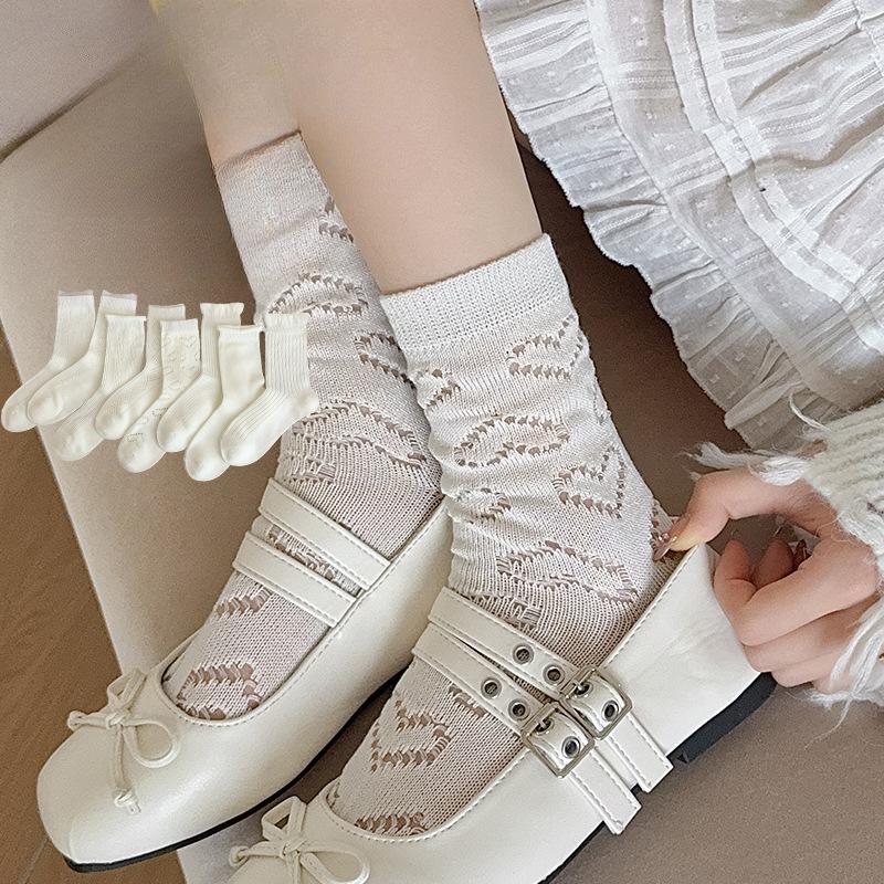 Lolita Lace Lace Socks with Bow Ties In The Middle, Cute Spring and Autumn Girl White Cotton Socks 1 pair
Lolita Lace Lace Socks with Bow Ties In The Middle, Cute Spring and Autumn Girl White Cotton Socks 1 pair