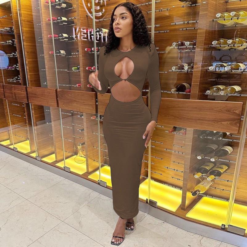 Foreign Trade Women s Clothing Autumn New Sexy Elegant European American Hot Girls Hollow Long-sleeved Hip Long Dress Pure Color S коричневый
Foreign Trade Women s Clothing Autumn New Sexy Elegant European American Hot Girls Hollow Long-sleeved Hip Long Dress Pure Color S коричневый