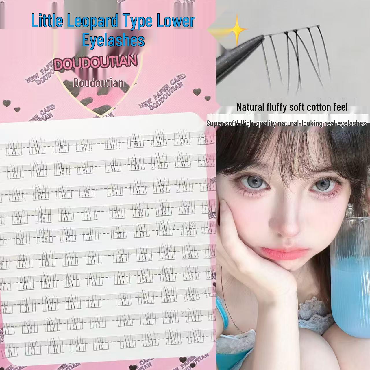 Doudou Wild Cat Style Natural Lower Eyelashes - Air-Light, Single Cluster, Transparent, Micro-Messy False Lashes for Women
Doudou Wild Cat Style Natural Lower Eyelashes - Air-Light, Single Cluster, Transparent, Micro-Messy False Lashes for Women