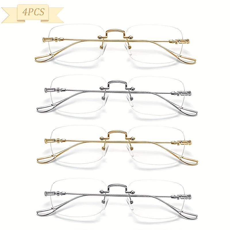 4PCS Fashion Square Rimless Anti-Blue Light Glasses Women Silver Frame Optical Spectacle Eyeglasses Computer Reading Eyewear +100
4PCS Fashion Square Rimless Anti-Blue Light Glasses Women Silver Frame Optical Spectacle Eyeglasses Computer Reading Eyewear +100
