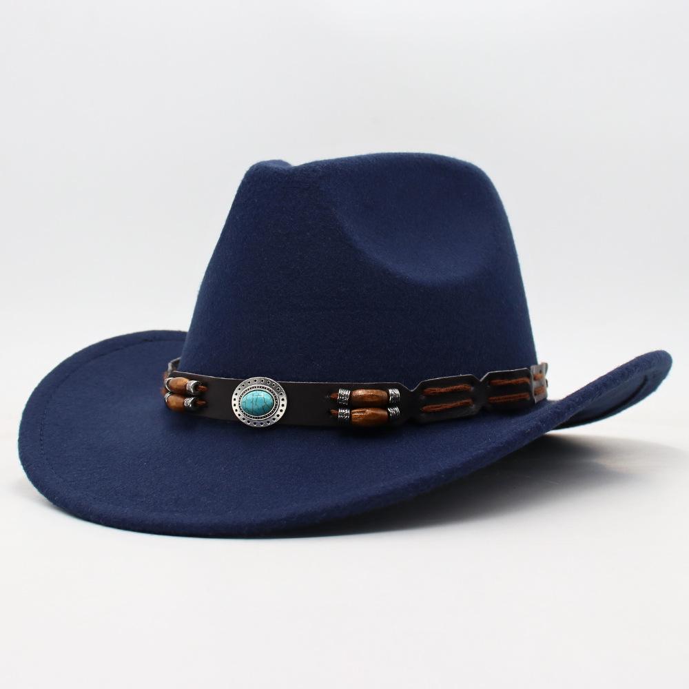 European And American Style Jazz Hat Parent-Child Woolen Belt Denim Top Hat Autumn And Winter Men S And Women S Turquoise Curled Felt Hat one size fits all
European And American Style Jazz Hat Parent-Child Woolen Belt Denim Top Hat Autumn And Winter Men S And Women S Turquoise Curled Felt Hat one size fits all