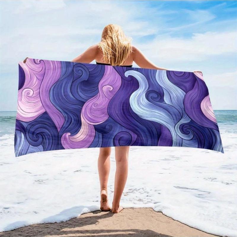 1pc Large Microfiber Beach Towel - Quick-Dry Sand-Free Lightweight Oversized Bohemian Style with Vivid Purple & Blue Swirls W40*H60(CM)
1pc Large Microfiber Beach Towel - Quick-Dry Sand-Free Lightweight Oversized Bohemian Style with Vivid Purple & Blue Swirls W40*H60(CM)