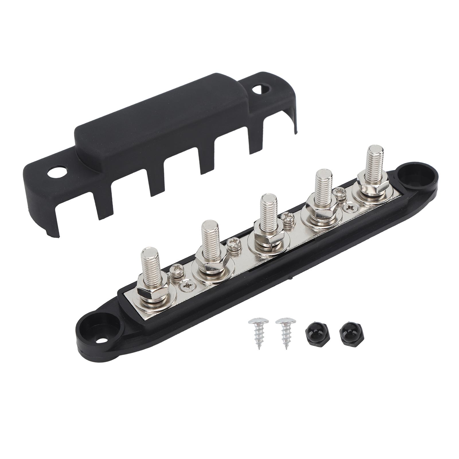 Battery Bus Bar DC12V to 48V 250A M8 High Current 5 Stud Distribution Terminal Block for Cars RVs чорний
Battery Bus Bar DC12V to 48V 250A M8 High Current 5 Stud Distribution Terminal Block for Cars RVs чорний