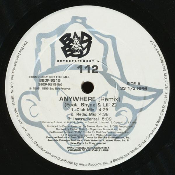 12-дюймовая пластинка 112, SHYNE & LIL Z - Где угодно (Ремикс) BBDP9215 Bad Boy Enterta 1998 US Рэп и Хип-хоп/R&B Б/У
12-дюймовая пластинка 112, SHYNE & LIL Z - Где угодно (Ремикс) BBDP9215 Bad Boy Enterta 1998 US Рэп и Хип-хоп/R&B Б/У