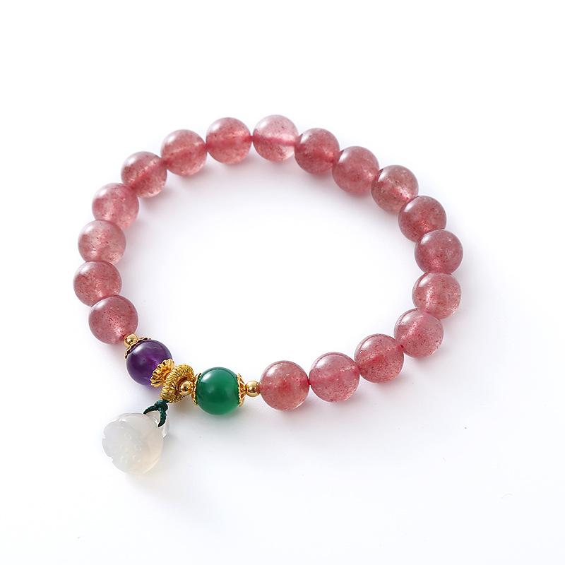 New Chinese retro lotus pod pendant natural strawberry crystal bracelet Bangles Women Fashion Jewelry accessories Gift розовый
New Chinese retro lotus pod pendant natural strawberry crystal bracelet Bangles Women Fashion Jewelry accessories Gift розовый