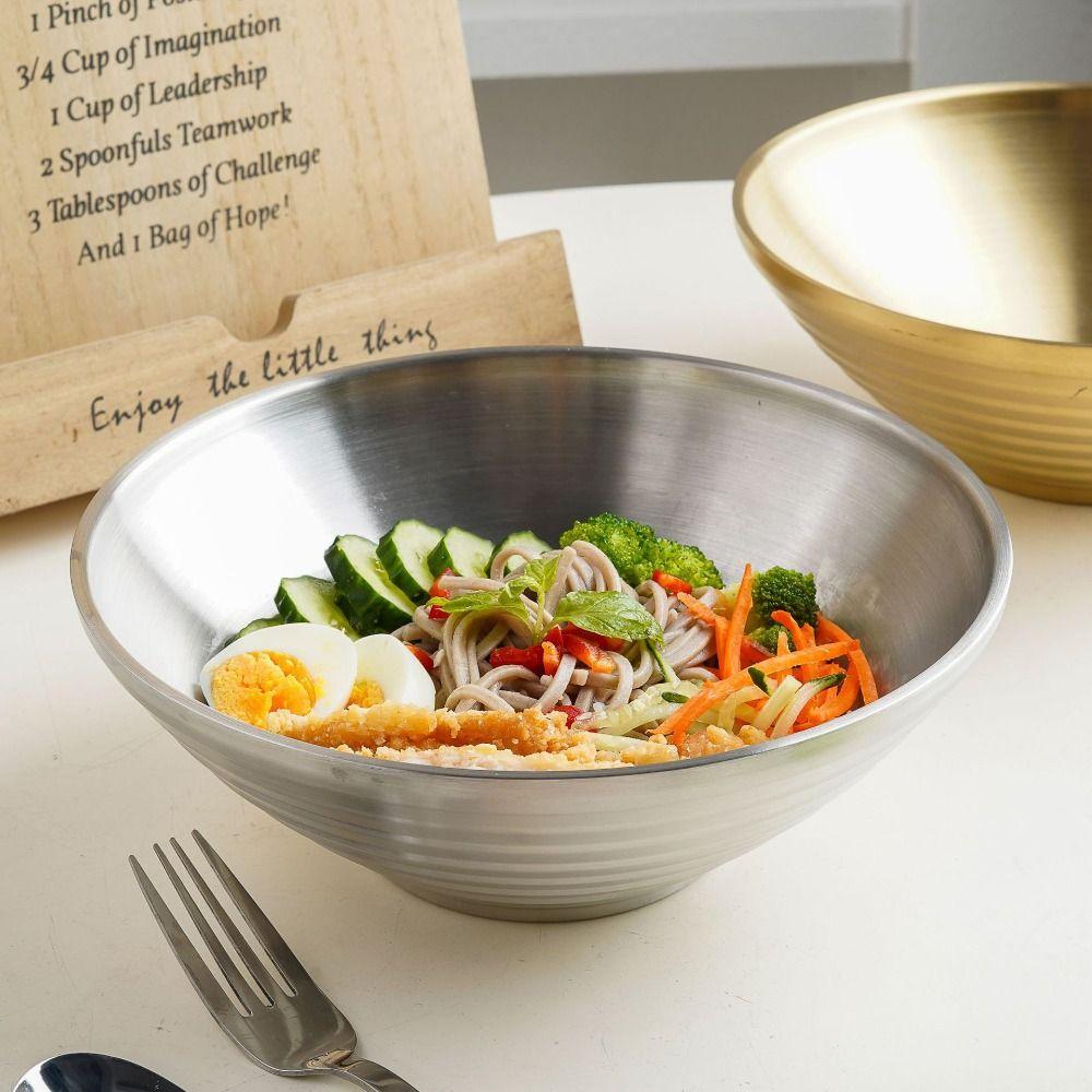 Anti Fall 304 Stainless Steel Bowl Heat Insulated Instant Noodles Bowl Cold Noodles 16cm срібний
Anti Fall 304 Stainless Steel Bowl Heat Insulated Instant Noodles Bowl Cold Noodles 16cm срібний