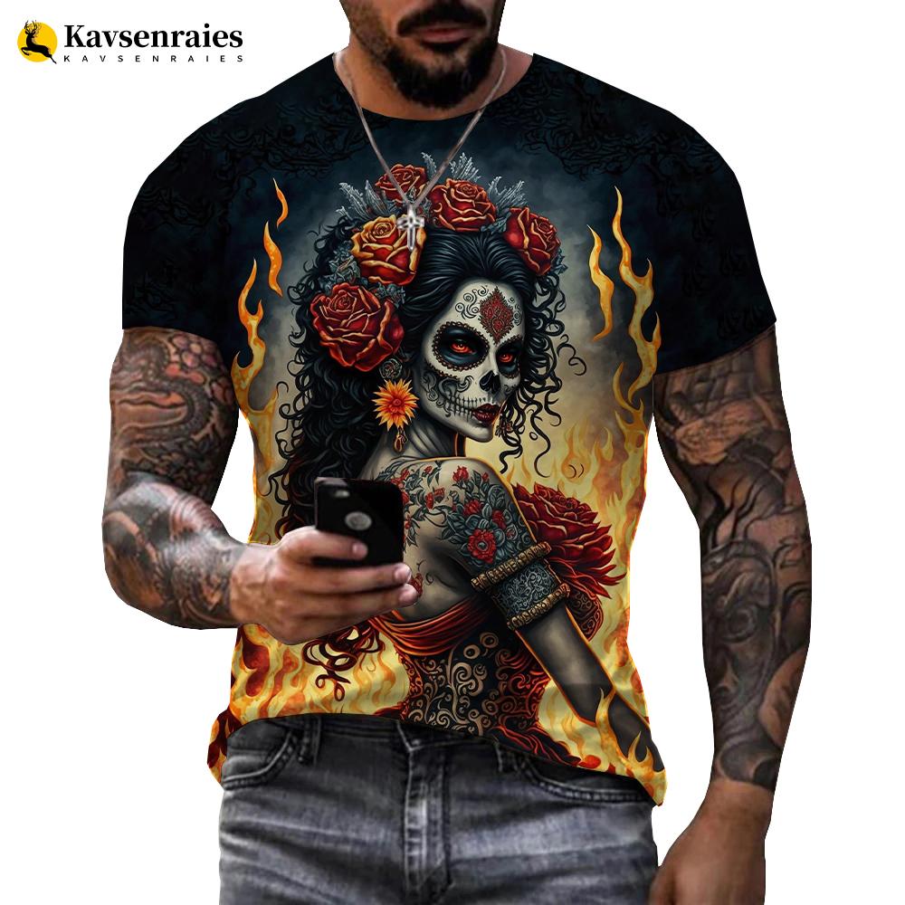 Summer Round Neck 3D Mexican Day of the Dead Skull Pattern Print Top Fashionable Casual Short Sleeved Men s T-shirts XS
Summer Round Neck 3D Mexican Day of the Dead Skull Pattern Print Top Fashionable Casual Short Sleeved Men s T-shirts XS