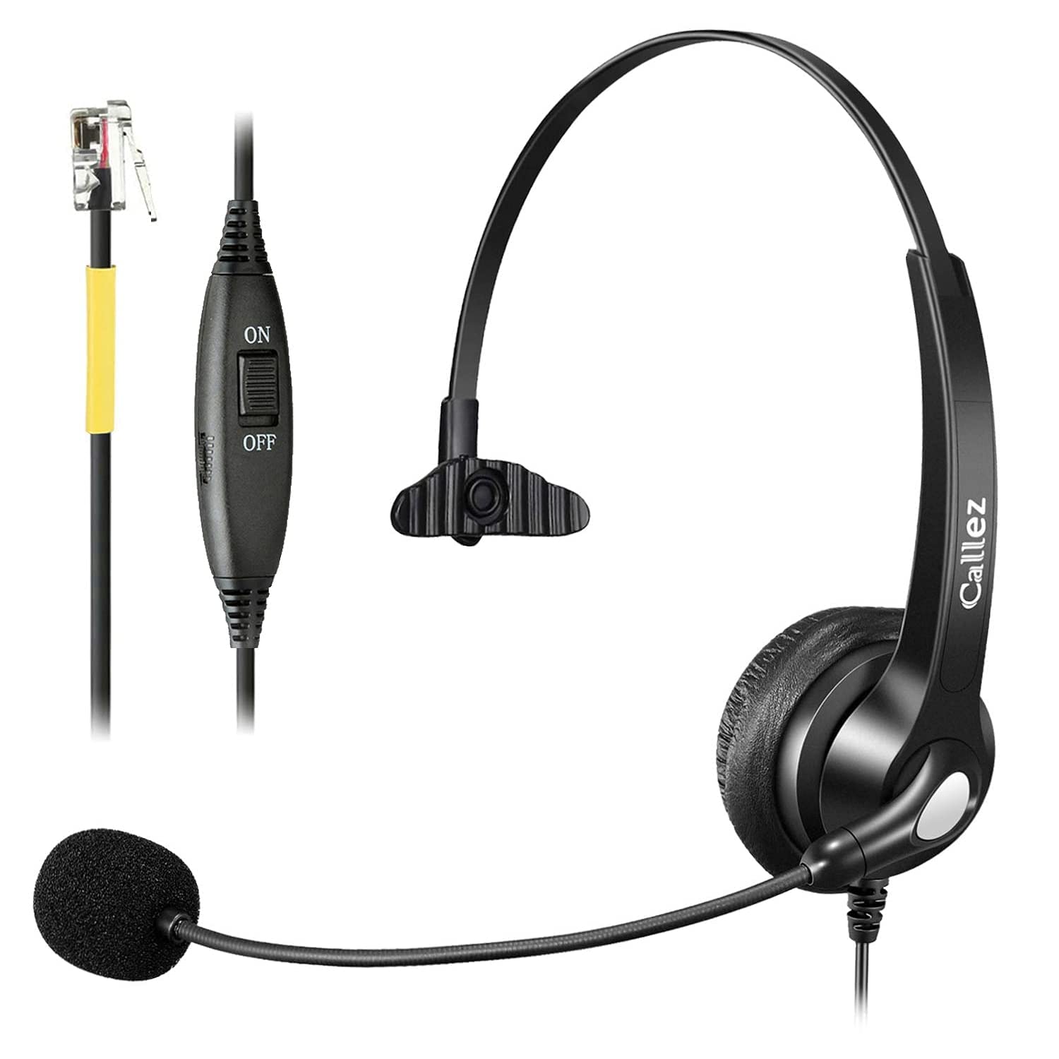 Headset for One Landline Phone Headset with Noise Canceling Microphone Callez RJ9 Business Phone Headphones YealinkT20P T21P T26P T23G T46G T48G T42S чорний
Headset for One Landline Phone Headset with Noise Canceling Microphone Callez RJ9 Business Phone Headphones YealinkT20P T21P T26P T23G T46G T48G T42S чорний