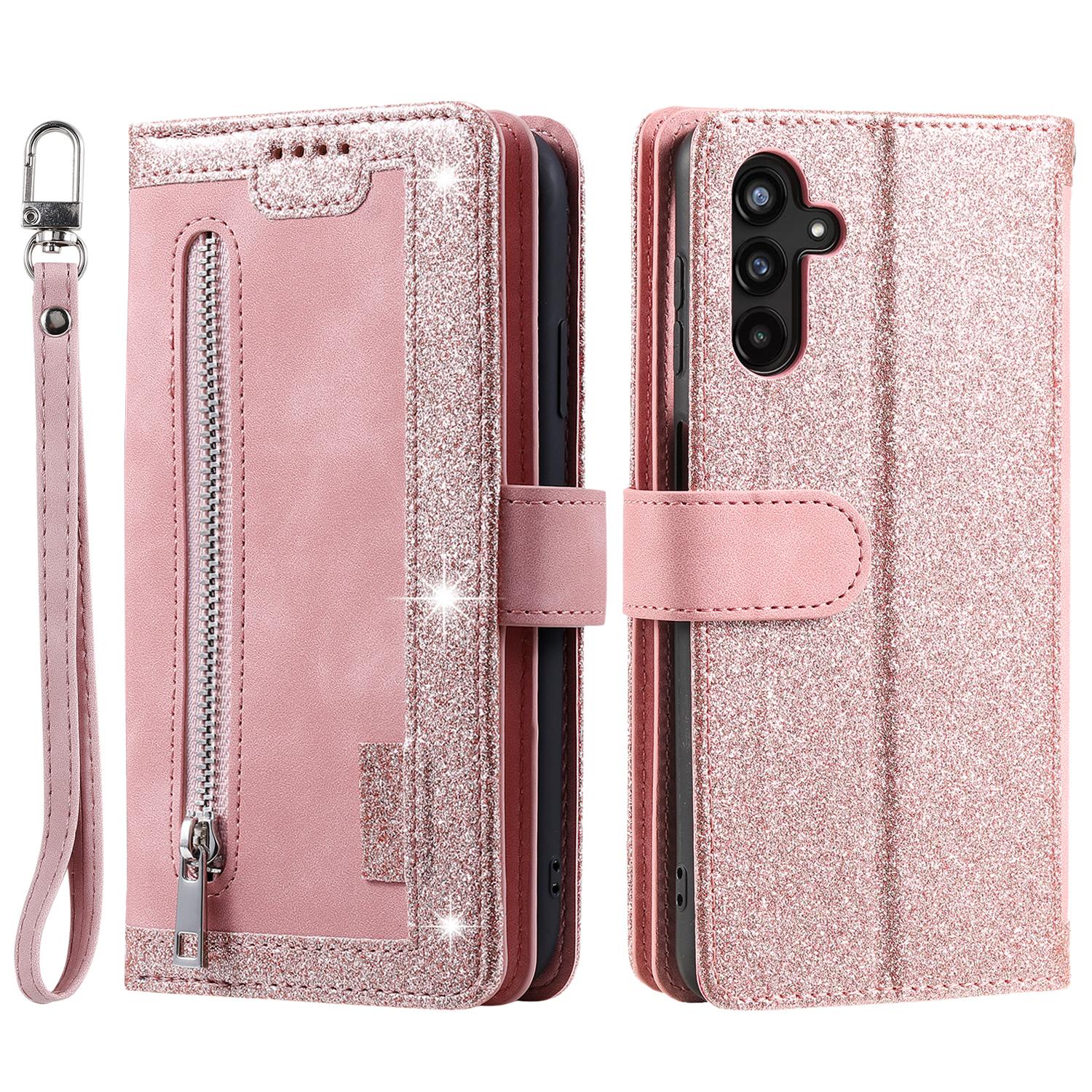 For Samsung Galaxy S25 FE Case 9 Card Slots Zipper Wallet PU Leather Phone Cover with Wrist Strap Rose Gold
For Samsung Galaxy S25 FE Case 9 Card Slots Zipper Wallet PU Leather Phone Cover with Wrist Strap Rose Gold