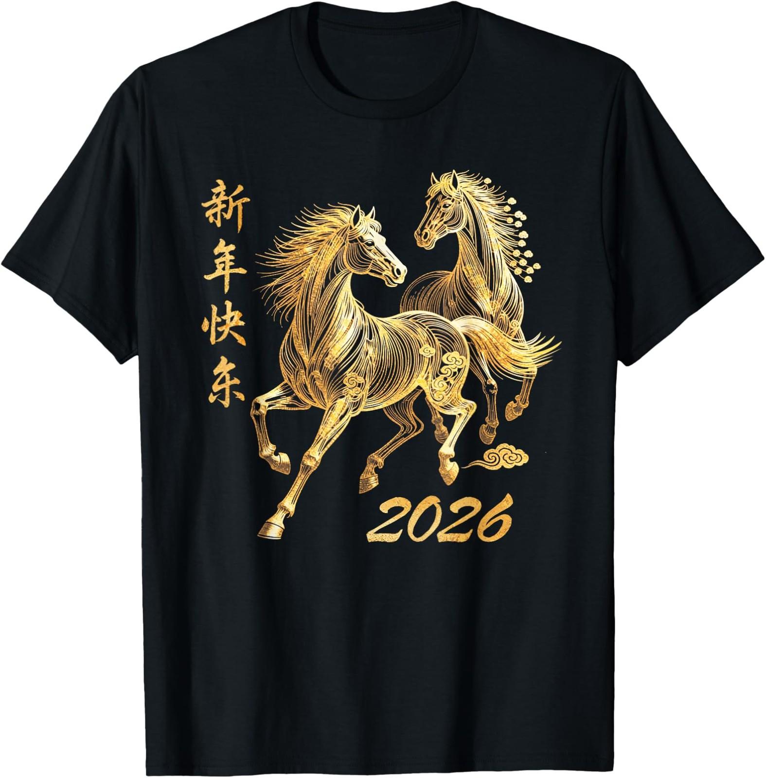 Year of The Horse 2026 Lunar New Year Horses Art T-T-Shirt L
Year of The Horse 2026 Lunar New Year Horses Art T-T-Shirt L
