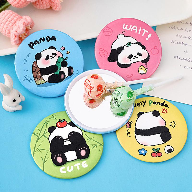Ins мультяшное зеркало в виде панды, студенческое портативное зеркало для макияжа, маленькое зеркало, милое маленькое круглое зеркало с рисунком из мультфильма