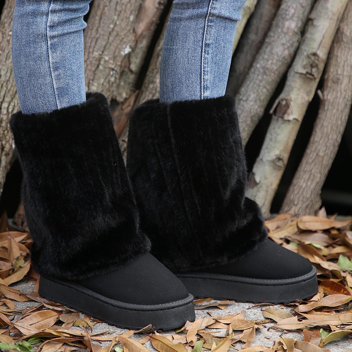Snow Boots Women Winter Platform Thick Sole Plush Mid-Claf Boots Plush Lined Warm Cotton Shoes Comfortable Botas Mujer Size36-44 44 чорний
Snow Boots Women Winter Platform Thick Sole Plush Mid-Claf Boots Plush Lined Warm Cotton Shoes Comfortable Botas Mujer Size36-44 44 чорний