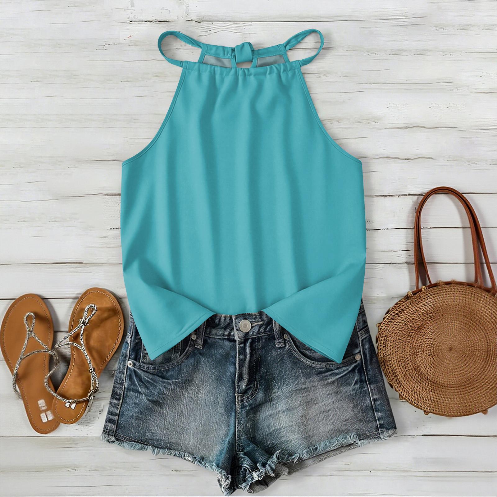 Women Bohemian Solid Color Sleeveless Camisole Top Summer Casual Loose Fit Spaghetti Strap Blouse for Outdoor and Daily Wear XXL циан
Women Bohemian Solid Color Sleeveless Camisole Top Summer Casual Loose Fit Spaghetti Strap Blouse for Outdoor and Daily Wear XXL циан