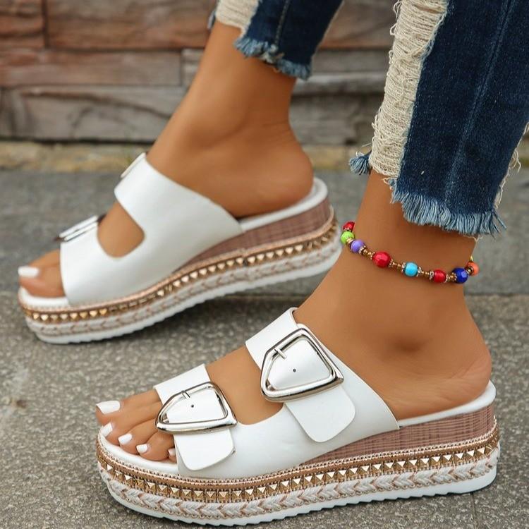 New solid color round head one-word belt buckle women s thick-soled slippers 36 золотий
New solid color round head one-word belt buckle women s thick-soled slippers 36 золотий