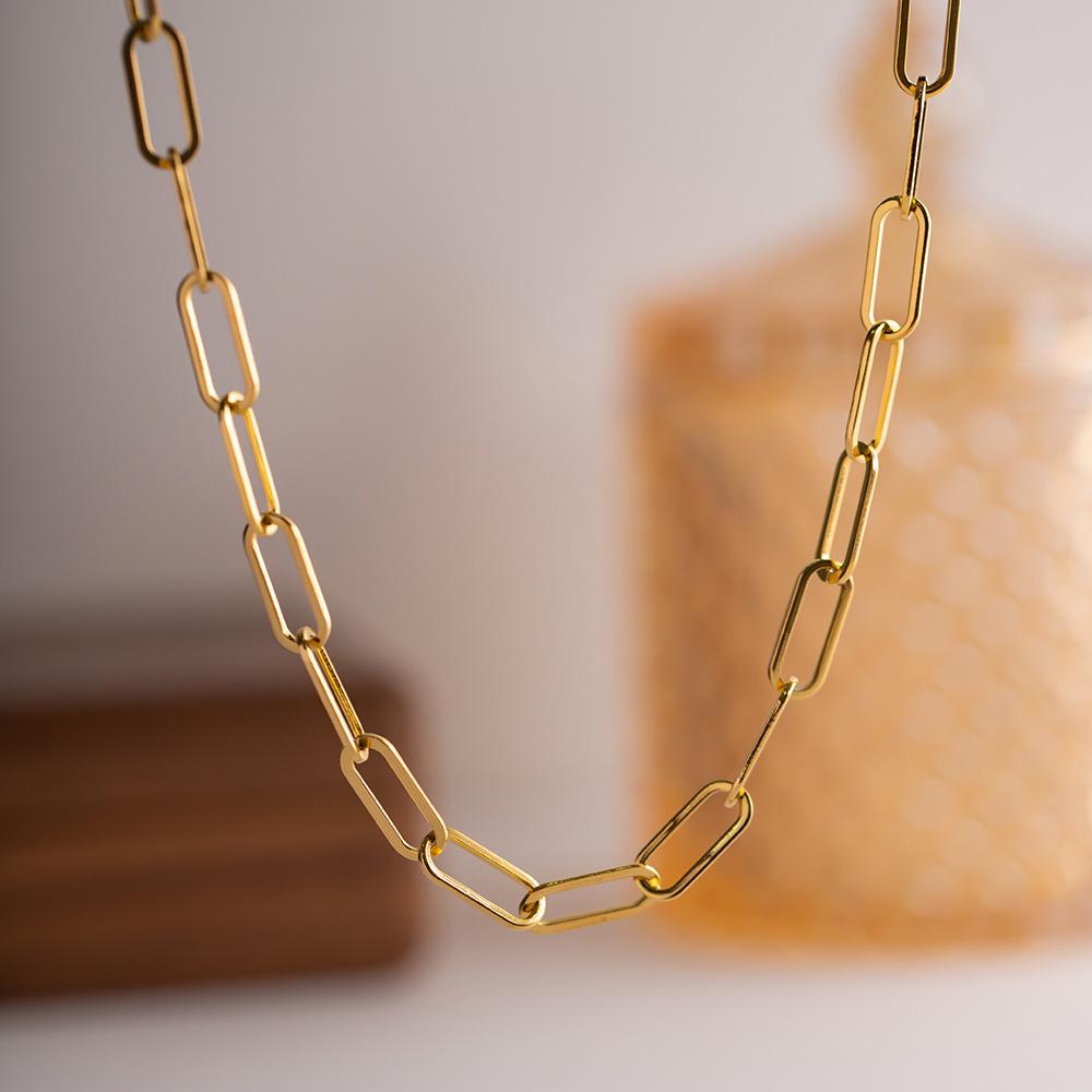 18K Gold Electroplated Thick Paperclip Chain Choker - Hip Hop/Punk Style Pendant for Women.
18K Gold Electroplated Thick Paperclip Chain Choker - Hip Hop/Punk Style Pendant for Women.