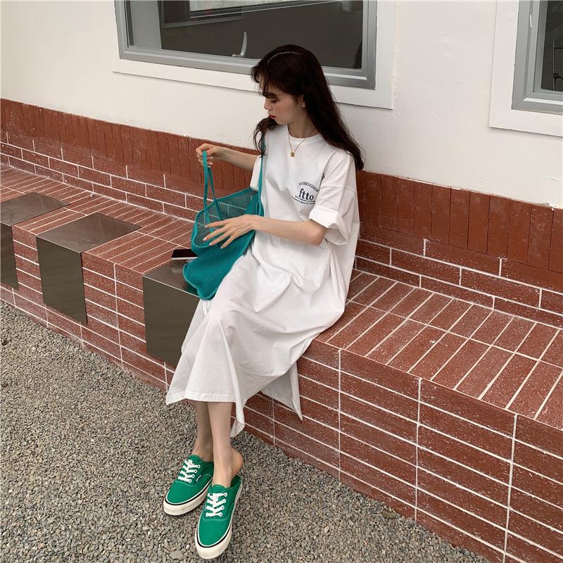 Women s Plus Size Summer T-shirt Dress: Loose Over-the-Knee Slit Skirt & Long Top Base Layer XXL білий
Women s Plus Size Summer T-shirt Dress: Loose Over-the-Knee Slit Skirt & Long Top Base Layer XXL білий