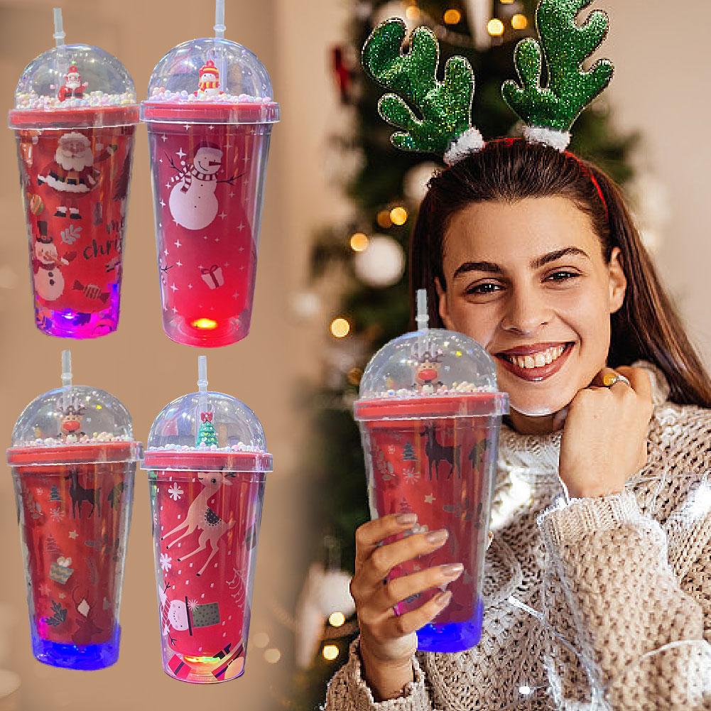 Christmas Cup Ice Cup With Light Cartoon High Beauty Large Straw Water Capacity Double Cup 400-500ml Cup Plastic Layer K2b7
Christmas Cup Ice Cup With Light Cartoon High Beauty Large Straw Water Capacity Double Cup 400-500ml Cup Plastic Layer K2b7