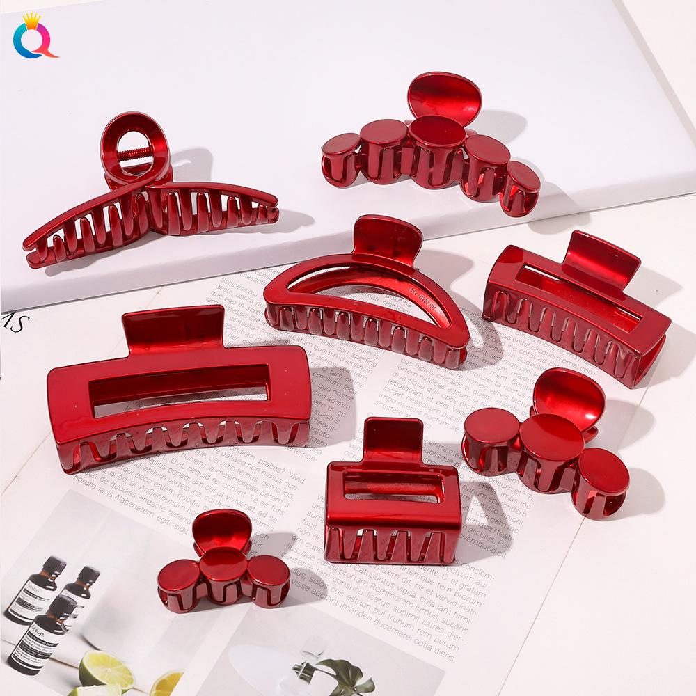 Korean Acrylic Red Geometric Hair Claw for Women Fashion Small Large Square Hair Crabs Clip Clamps Girls Hair Accessories
Korean Acrylic Red Geometric Hair Claw for Women Fashion Small Large Square Hair Crabs Clip Clamps Girls Hair Accessories