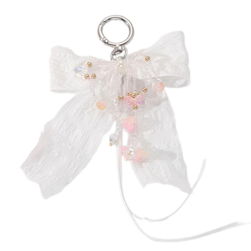 Aesthetic Keychain Charms,Ribbon Bows Bag Charm Pendant Sweet Pearls Keychains Charms Hanging Ornament for Women белый
Aesthetic Keychain Charms,Ribbon Bows Bag Charm Pendant Sweet Pearls Keychains Charms Hanging Ornament for Women белый