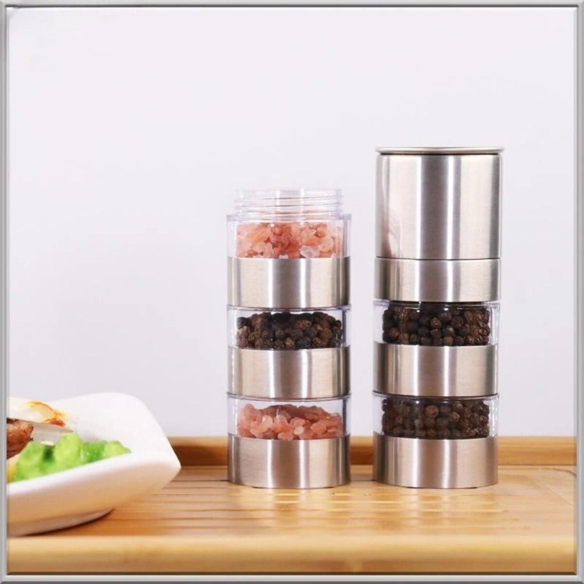 1pc 5in1 Pepper Grinder, Salt And Pepper Ginder, Stainless Steel Spice Grinder, Multi-layer Manual Pepper Mill, Spice Crusher
1pc 5in1 Pepper Grinder, Salt And Pepper Ginder, Stainless Steel Spice Grinder, Multi-layer Manual Pepper Mill, Spice Crusher