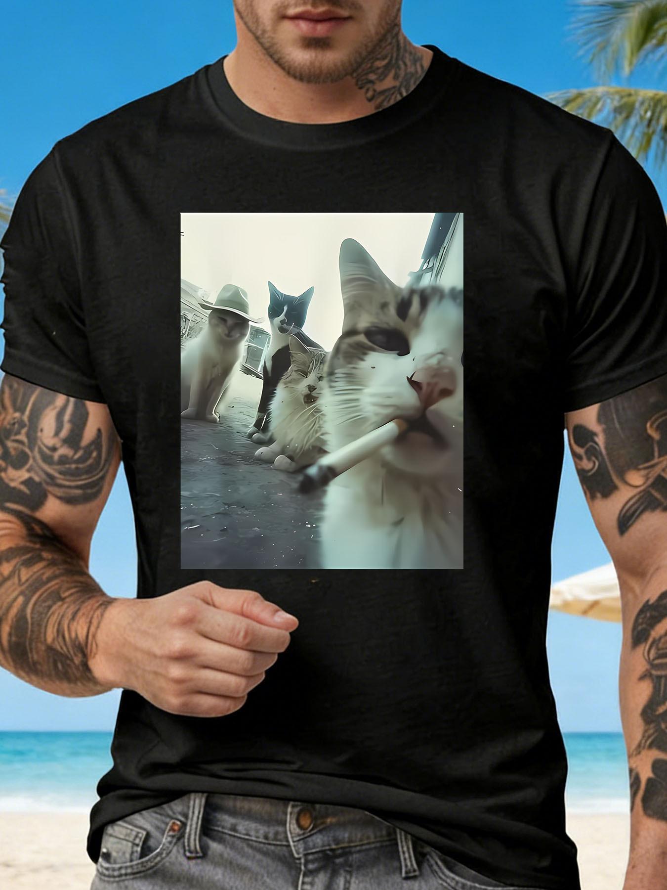 Gangster Cat Themed Men S Round Neck T-Shirt in Black with a Vintage Anthropomorphic Print M
Gangster Cat Themed Men S Round Neck T-Shirt in Black with a Vintage Anthropomorphic Print M