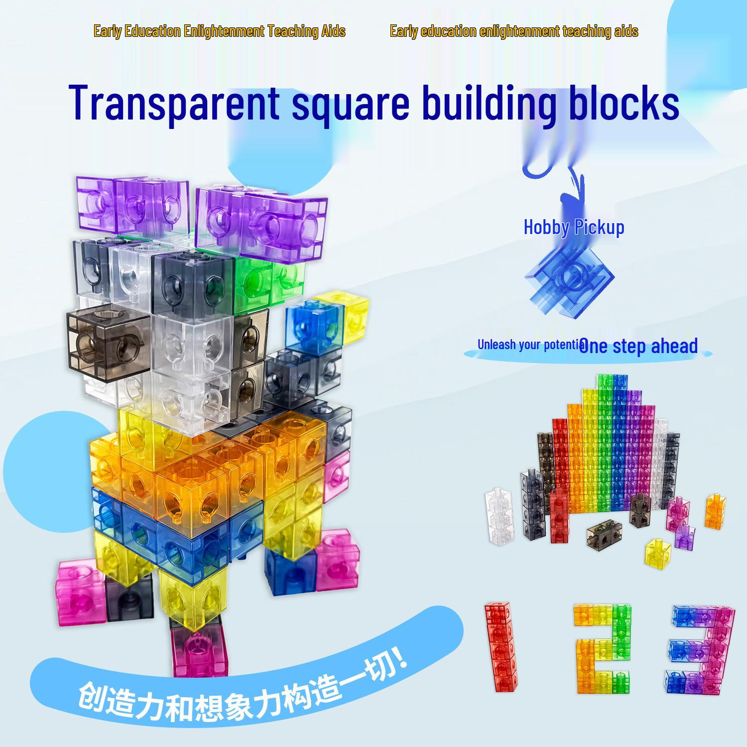 100-Piece Transparent Square Building Blocks: Educational Toy for Early Learning and Math
100-Piece Transparent Square Building Blocks: Educational Toy for Early Learning and Math