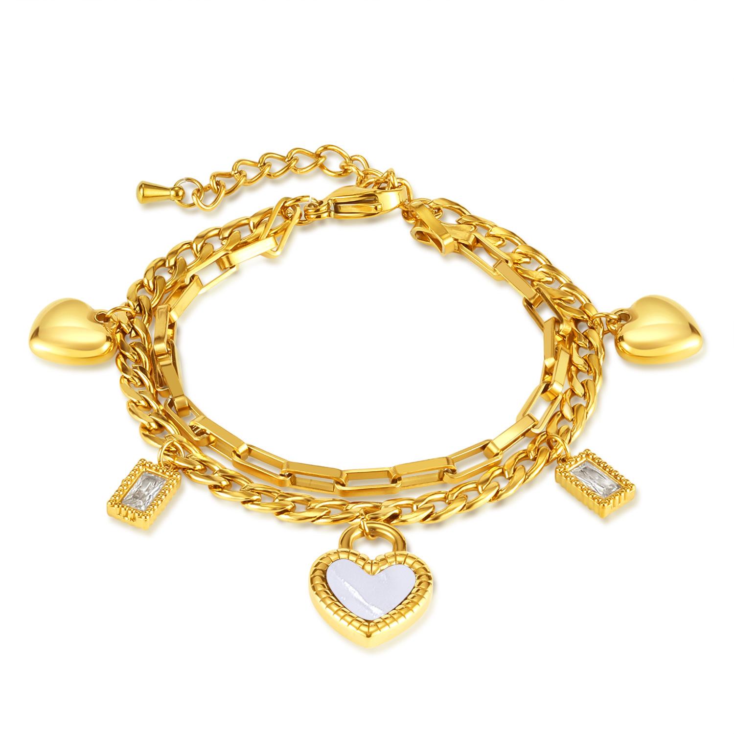 Fashion Commuter Stainless Steel Double -Sided Love Mother -Of -Pearl Pendant Double Layer Stacking Bracelet
Fashion Commuter Stainless Steel Double -Sided Love Mother -Of -Pearl Pendant Double Layer Stacking Bracelet