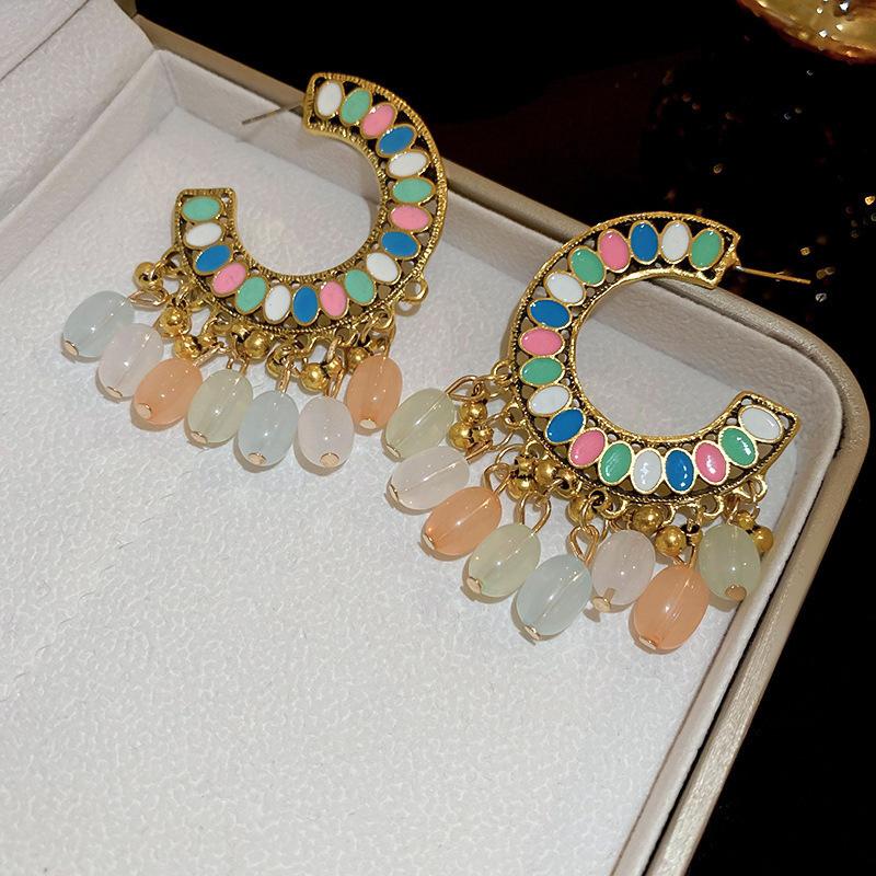 Винтажные серьги-кисточки в форме капель воды, украшенные бриллиантами, новые серьги в стиле бохо, персонализированные и креативные серьги в стиле тяжелой промышленности
Винтажные серьги-кисточки в форме капель воды, украшенные бриллиантами, новые серьги в стиле бохо, персонализированные и креативные серьги в стиле тяжелой промышленности