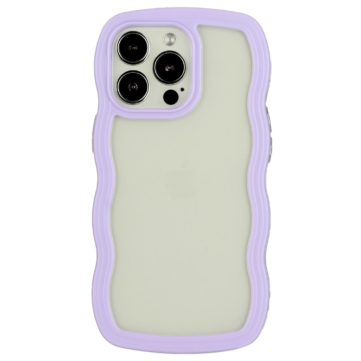 For iPhone 14 Pro Color Frame Transparent Back Cover PC+TPU Wave Edge Design Phone Drop-proof Case Purple
For iPhone 14 Pro Color Frame Transparent Back Cover PC+TPU Wave Edge Design Phone Drop-proof Case Purple