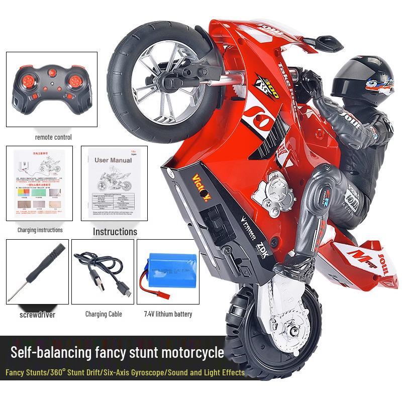 Rechargeable Self-Balancing RC Stunt Motorcycle Toy – Drifting & Wheelie Action for Boys Racing Fun 1 Lithium Battery
Rechargeable Self-Balancing RC Stunt Motorcycle Toy – Drifting & Wheelie Action for Boys Racing Fun 1 Lithium Battery