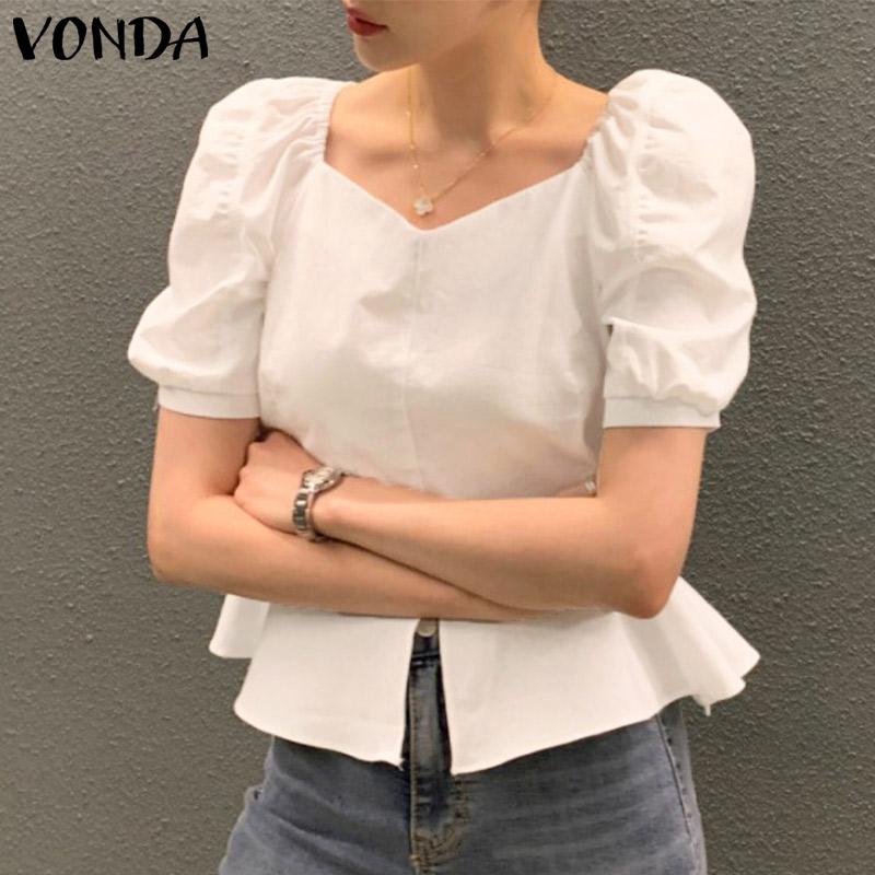 VONDA женская летняя короткая свободная блузка с v-образным вырезом и короткими рукавами и рюшами
VONDA женская летняя короткая свободная блузка с v-образным вырезом и короткими рукавами и рюшами
