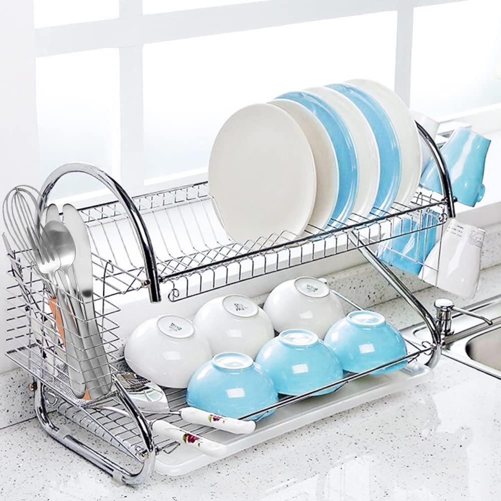 2 Tier Dish Drying Rack Stable Tableware Holder Shelf Practical S-Shaped Dish Drainer Rental House S
2 Tier Dish Drying Rack Stable Tableware Holder Shelf Practical S-Shaped Dish Drainer Rental House S