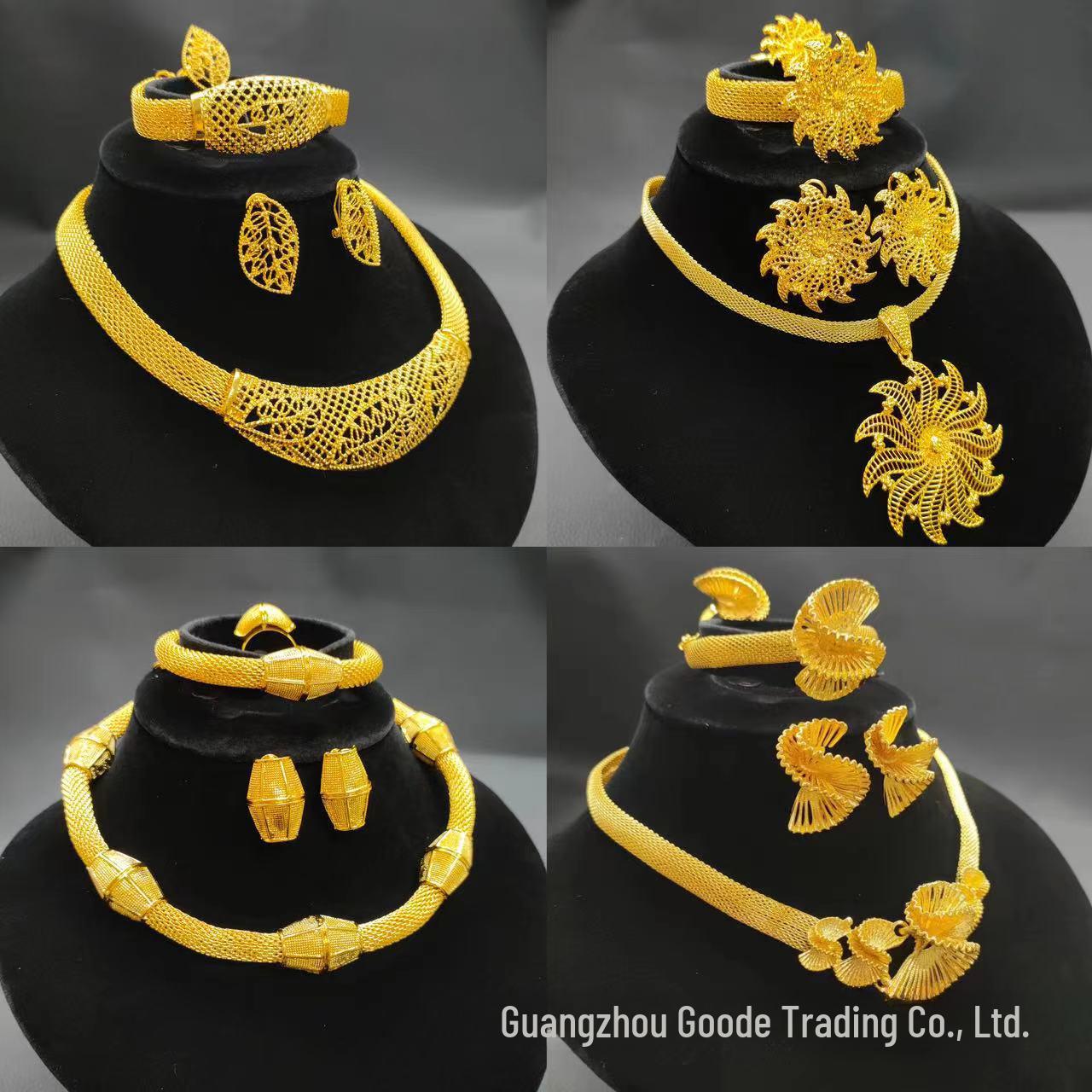 Dubai 24K Gold Plated Jewelry Set: Necklace, Bracelet & Earrings for Middle East & African Brides 24k Gold Plated
Dubai 24K Gold Plated Jewelry Set: Necklace, Bracelet & Earrings for Middle East & African Brides 24k Gold Plated