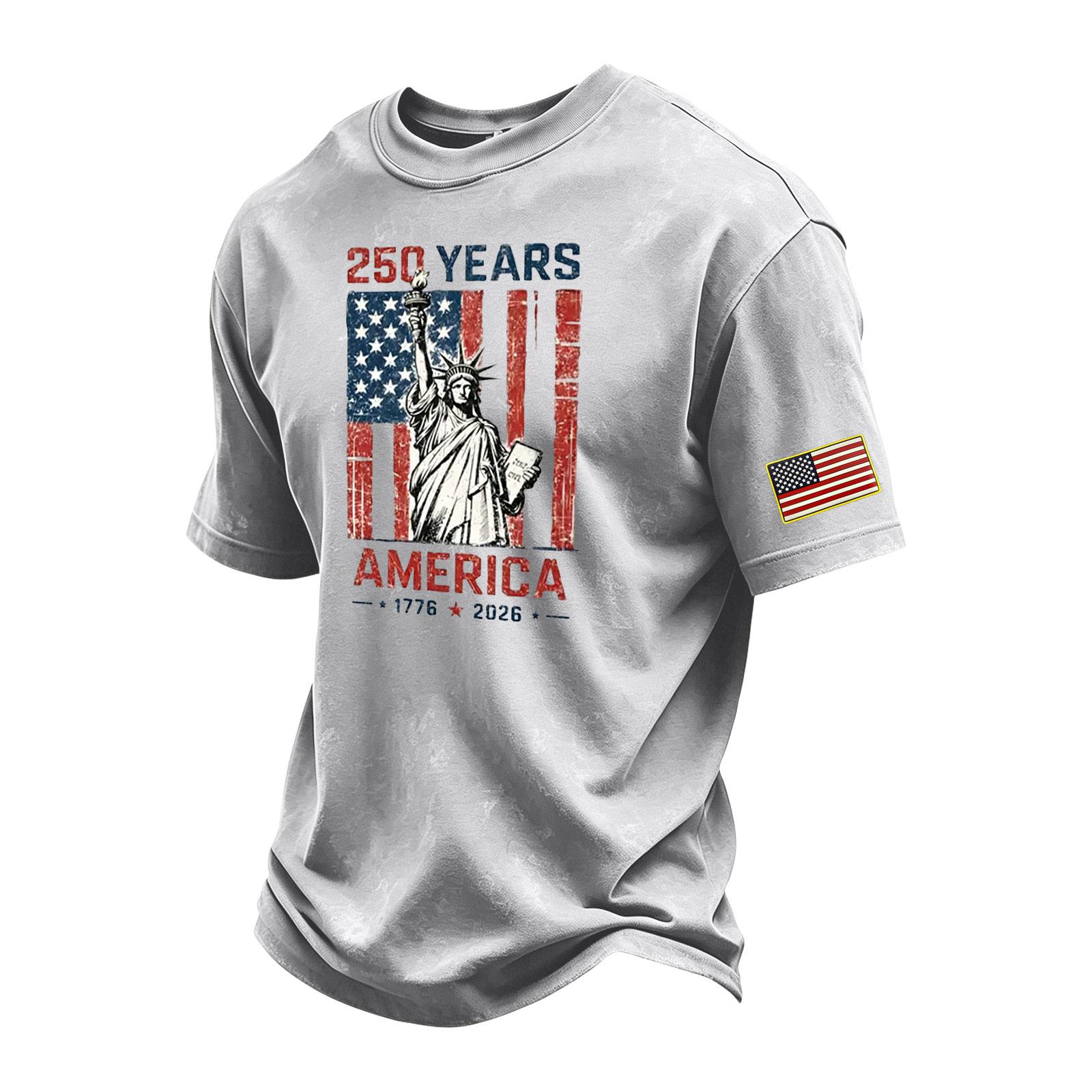 Men s Vintage Washed Crew Neck Short Sleeve T-Shirt 250 Years America Independence Day Graphic Print Cotton Casual Tee L
Men s Vintage Washed Crew Neck Short Sleeve T-Shirt 250 Years America Independence Day Graphic Print Cotton Casual Tee L