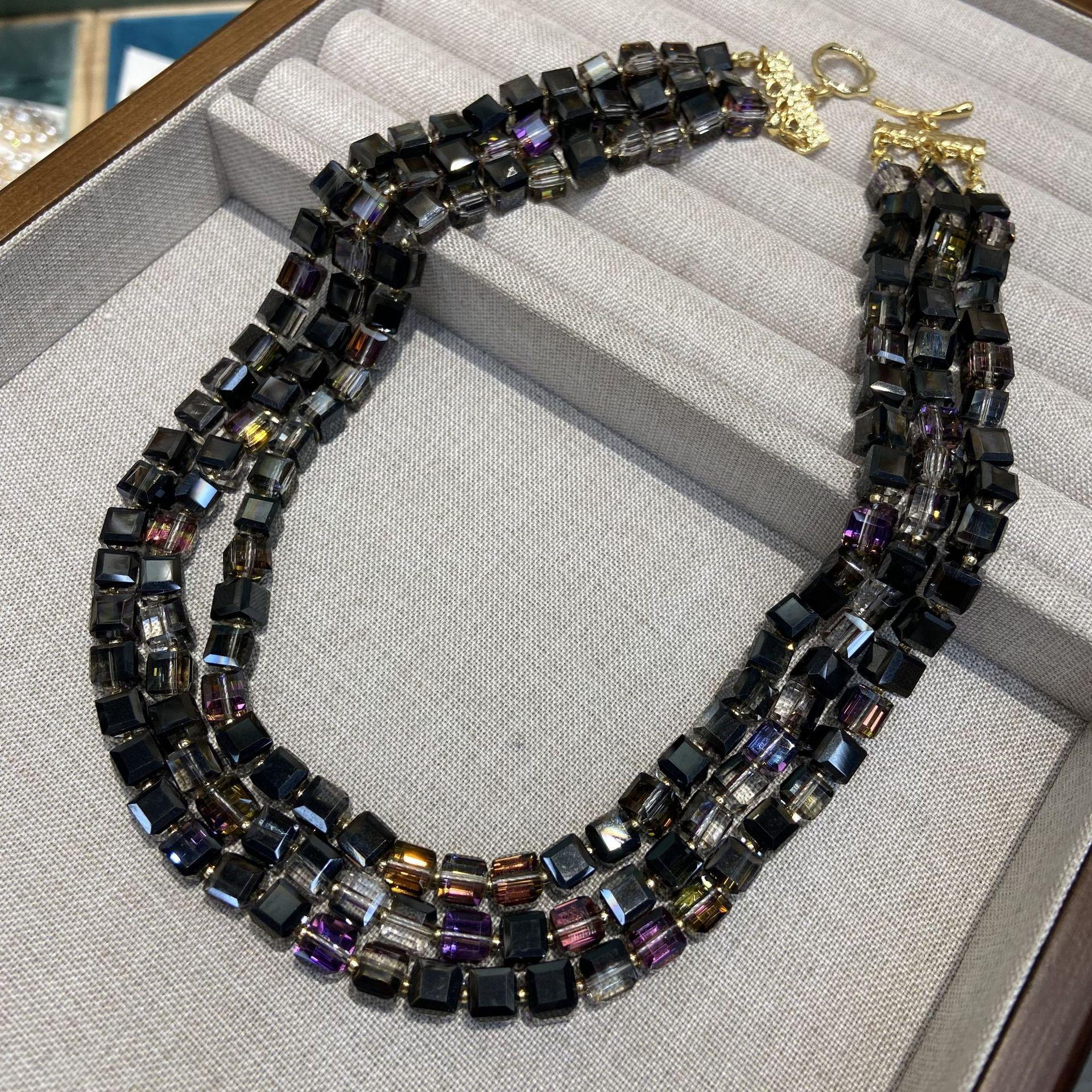 Symphony Sugar Cube Beads High-Quality Boutique Beads Multi-Layer Black Crystal Necklace Loose Beads Beaded Handmade Sweater Chain Chain
Symphony Sugar Cube Beads High-Quality Boutique Beads Multi-Layer Black Crystal Necklace Loose Beads Beaded Handmade Sweater Chain Chain