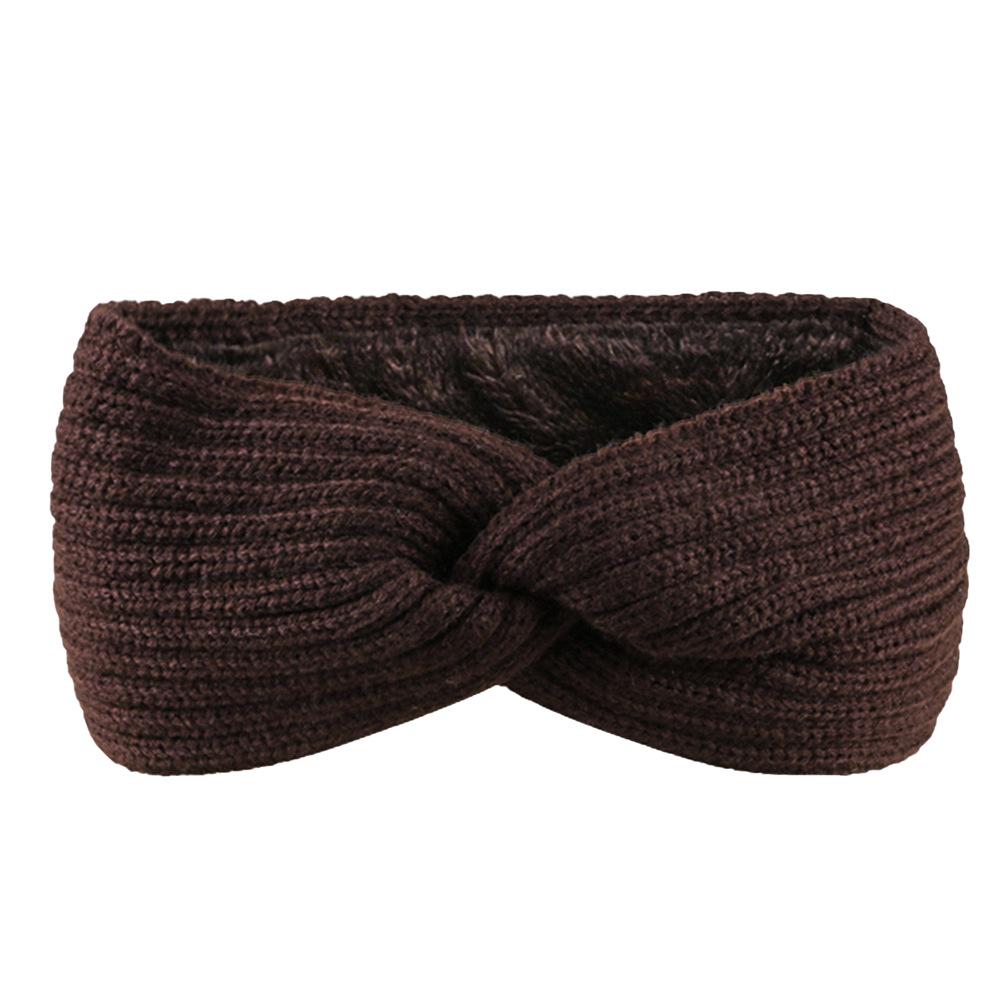 Бархатные осенне-зимние вязаные аксессуары для волос, повязка на голову из толстой пряжи, спортивная повязка на голову, теплая и устойчивая к холоду, накладка для защиты ушей, повязка на голову крест-накрест