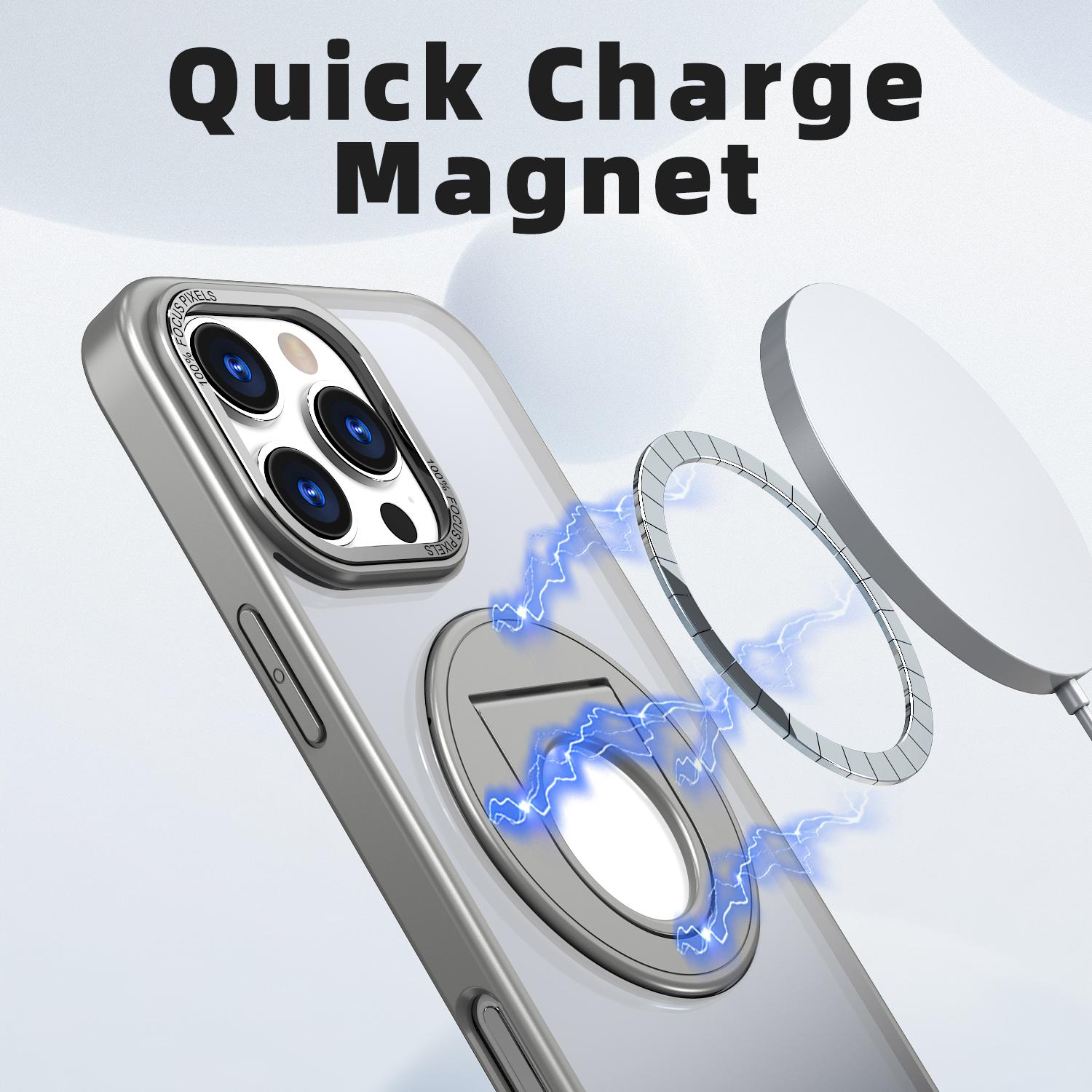 For iPhone 16 Pro Max Kickstand Case TPU+PC Clear Back Phone Cover Compatible with MagSafe Titanium Grey
For iPhone 16 Pro Max Kickstand Case TPU+PC Clear Back Phone Cover Compatible with MagSafe Titanium Grey