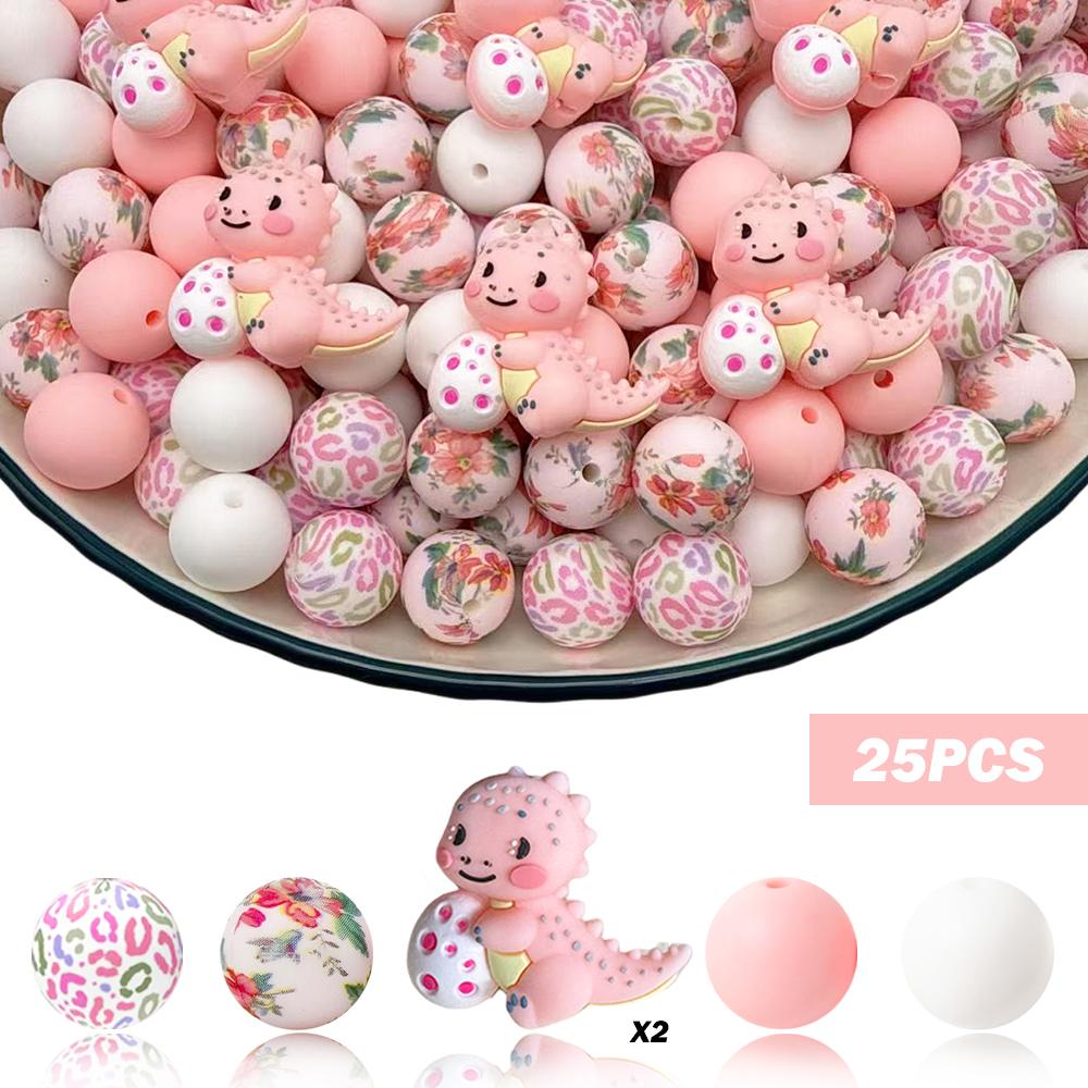25PCS 3D dinosaur and egg silicone bead set, perfect for DIY handmade crafts such as keychains, necklaces, bracelets, etc
25PCS 3D dinosaur and egg silicone bead set, perfect for DIY handmade crafts such as keychains, necklaces, bracelets, etc