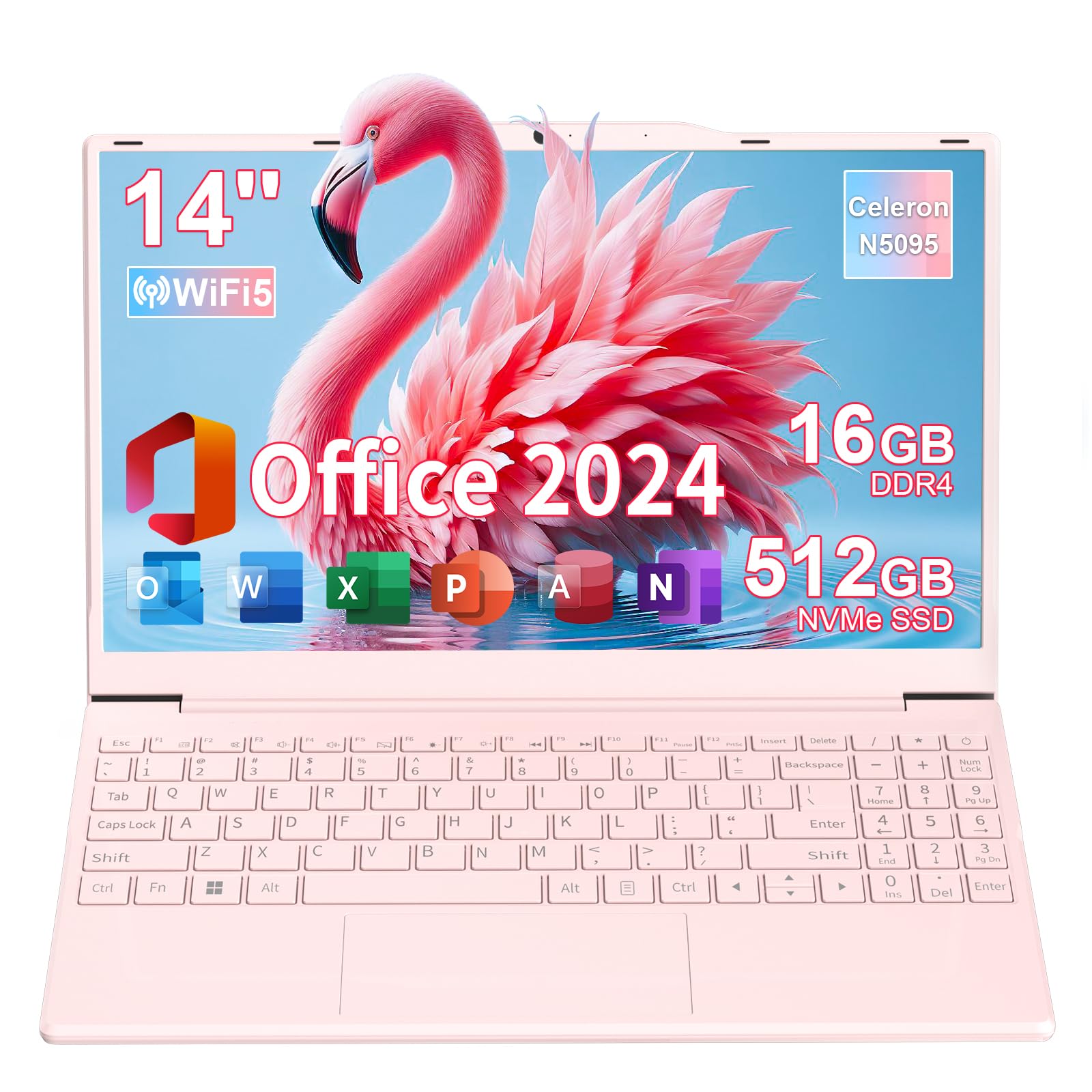 Pink Laptop with Office Lightweight at Just Intel N5095 Quiet and Stable 1920x1080 Slim Laptop with 16GB DDR4 Memory Expandable up to 5000mAh Wireless
Pink Laptop with Office Lightweight at Just Intel N5095 Quiet and Stable 1920x1080 Slim Laptop with 16GB DDR4 Memory Expandable up to 5000mAh Wireless