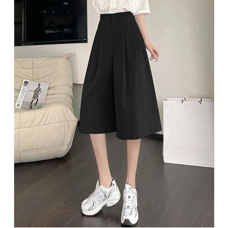 Женские летние однотонные элегантные повседневные свободные широкие брюки, юбка, брюки с высокой эластичной талией, универсальные офисные женские брюки XL чёрный
Женские летние однотонные элегантные повседневные свободные широкие брюки, юбка, брюки с высокой эластичной талией, универсальные офисные женские брюки XL чёрный